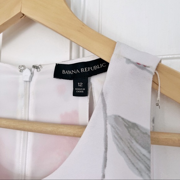 Banana Republic A-Line White Floral Sleeveless Dress - Picture 7 of 7